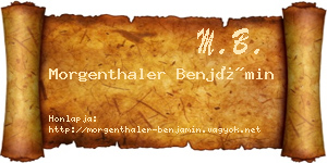 Morgenthaler Benjámin névjegykártya